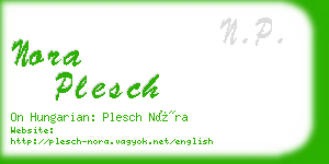 nora plesch business card
